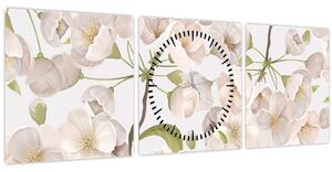Obraz - Bloom with grace N⁰1 (s hodinami) (90x30 cm)