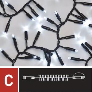 D2BC01 Vánoční Profi LED spojovací řetěz černý – ježek, 3 m, venkovní i vnitřní, studená bílá
