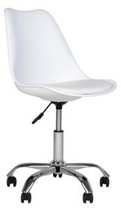 House Nordic Kancelářská židle STAVANGER bílá, chromová podnož 1201002