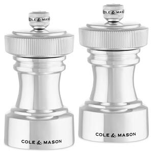 Cole&Mason Sada mlýnků na sůl a pepř Hoxton Stainless Steel Silver Plate Precision+