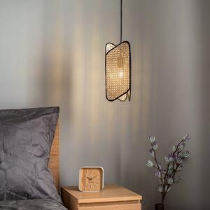 Závěsná lampa Lucande Bassiola z bambusu, 1 světlo