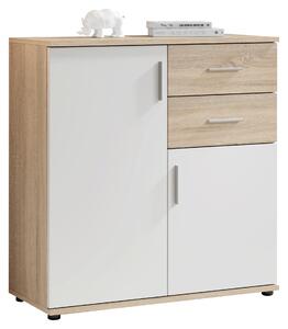 KOMODA, bílá, Sonoma dub, 80/82/35 cm Carryhome, Online Only