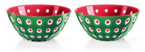 Guzzini Sada 2 misek Le Murrine 12 cm zelená, červená, bílá