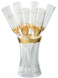 Sada šesti sklenic na šampaňské ve váze J-Line Champ