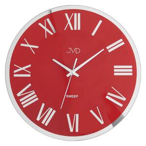 JVD Luxusní skleněné nástěnné hodiny s římskými čísly JVD NS22006.2 (tiché netikající)