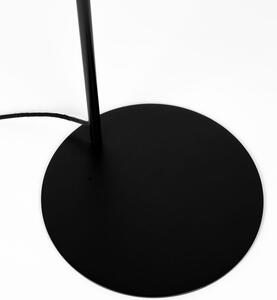 White Label Černá bavlněná stojací lampa WLL JAYLEE 160 cm s potiskem
