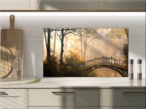 Sklo do kuchyně most v podzimním parku - 50 x 70 cm