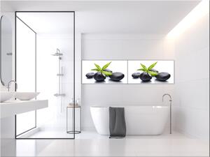 Dekorace do koupelny a kuchyně kameny a bambus - 40 x 60 cm