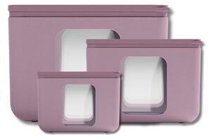 BlimPlus Sada 3 krabiček na jídlo PEEK BOX QUADRO Mauve