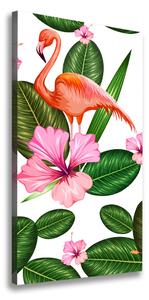 Vertikální Foto obraz na plátně Plameňáci a květiny ocv-111415248