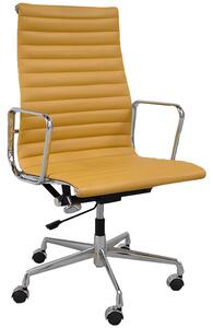 Culty Hořčicově žlutá koženková kancelářská židle 119