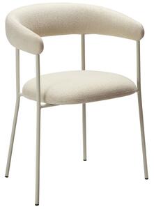 ​​​​​Dan-Form Krémově bílá látková jídelní židle DAN-FORM Plenti s bílou podnoží