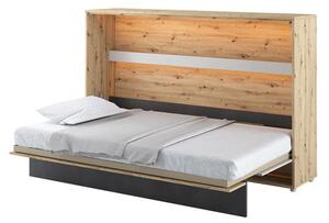 Sklápěcí postel Concept Junior - horizontální, Osvětlení: osvětlení LED, Barva: dub artisan / dub artisan + ocel + silk flou Mirjan24 5903211256844