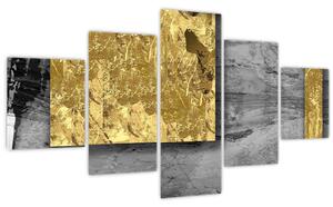 Obraz - Zlaté čtverce N⁰2 (125x70 cm)
