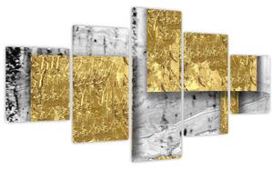Obraz - Zlaté čtverce N⁰3 (125x70 cm)