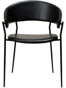 ​​​​​Dan-Form Černá dřevěná jídelní židle DAN-FORM Crib s koženkovým sedákem