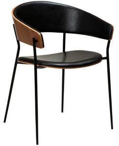 ​​​​​Dan-Form Ořechová jídelní židle DAN-FORM Crib s koženkovým sedákem