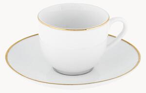 Sada porcelánových šálků na kávu's podšálky Gold Chic, 6 dílů