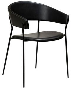 ​​​​​Dan-Form Černá dřevěná jídelní židle DAN-FORM Crib s koženkovým sedákem