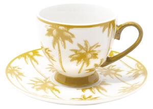 Sada porcelánových šálků na kávu's podšálky Aruba, 6 dílů