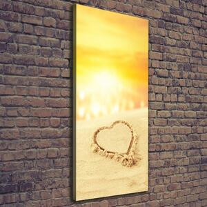 Vertikální Foto obraz na plátně Srdce na pláži ocv-112809323