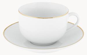 Sada porcelánových šálků na čaj's podšálky Gold Chic, 4 díly