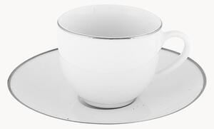 Sada porcelánových šálků na kávu's podšálky Platinum Chic, 6 dílů