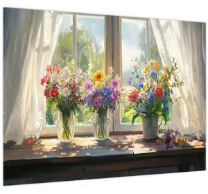 Obraz - Kytice u okna (70x50 cm)