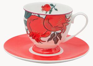 Sada porcelánových šálků na kávu's podšálky Alice, 3 díly