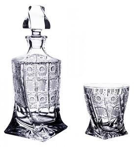 Onte Crystal Bohemia Crystal ručně broušený křišťálový whisky set Quadro 500pk 1+2