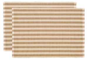 Södahl Set dvou béžových prostírání Stripe 48 x 33 cm