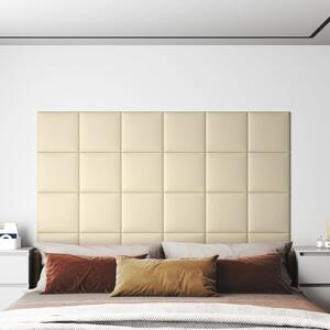 Nástěnné panely 12 ks krémové 30 x 30 cm umělá kůže 1,08 m²