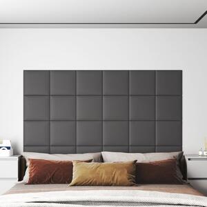 Nástěnné panely 12 ks šedé 30 x 30 cm umělá kůže 1,08 m²