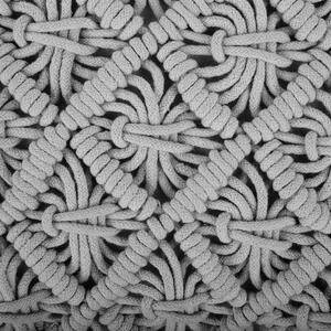 Dekorativní makramé polštář 45 x 40 cm šedý KIZKALESI