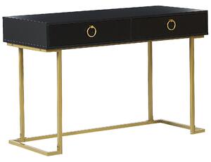 Konzolový stolek se 2 zásuvkami černý/zlatý WESTPORT