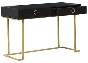 Konzolový stolek se 2 zásuvkami černý/zlatý WESTPORT