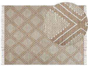 Bavlněný koberec 160 x 230 cm béžový/bílý KACEM
