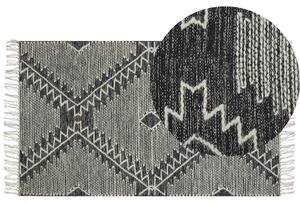 Bavlněný koberec 80 x 150 cm černý/bílý ARBAA