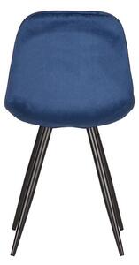 LABEL51 Modrá sametová jídelní židle Anaca