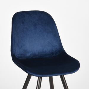 LABEL51 Modrá sametová jídelní židle Anaca