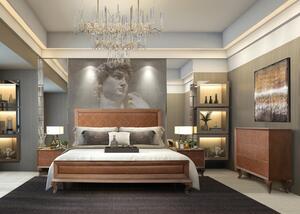 IBA Luxusní manželská postel Veneto Typ: Buk, Šířka postele: 160 cm, Design čela: Kůže