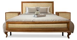 IBA Luxusní manželská postel Veneto Typ: Dub, Šířka postele: 160 cm, Design čela: Kůže