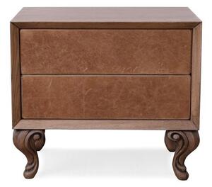 IBA Luxusní noční stolek Veneto Potah: Kůže, Odstín dřeva: Buk