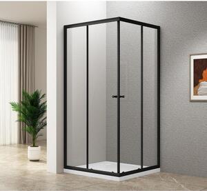 Čtvercový sprchový kout AGGA BLACK 800x800 mm, čiré sklo