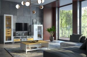 Praktický TV stolek s výklenky a zásuvkami do obývacího pokoje Barris