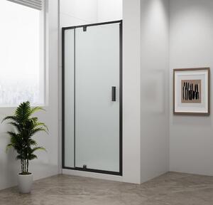 Otočné sprchové dveře EASY BLACK 880-1020 mm, sklo BRICK