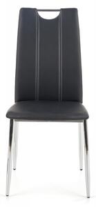 Jídelní židle KELLY – ocel, ekokůže, černá