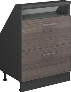 Kuchyňská skříňka pod šikmou střechu Vicco R-Line Ušlechtilá šedá 60 cm se 2 zásuvkami, Model 58213