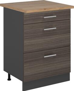 Spodní skříňka kuchyňské linky Vicco R-Line Ušlechtilá šedá 60 cm se zásuvkami, PD Dub, Model 53455