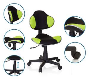 Hjh OFFICE Dětská otočná židle KIDDY GTI-2 (černá/zelená) (100293482005)